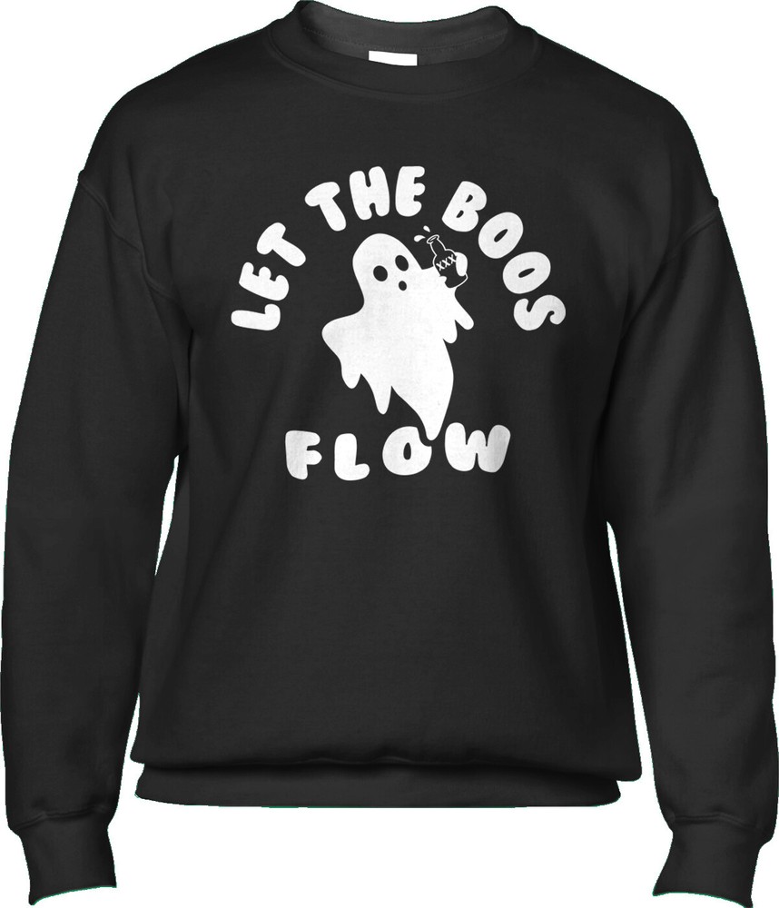 Boos Booze Halloween Costume Party Trick or Treat Drinking Ghost Mens Sweatshirt