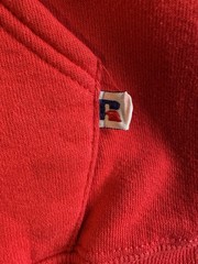 Vintage Russell Athletic Red Zip Up Hoodie XL USMC Embroidered Vietnam Era War