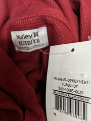 HURLEY Mens XL Rise and Jam Burgundy Lightweight Spring/Summer Hoodie NEW W/TAGS
