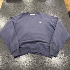 Champion Eco Authentic Mens Crewneck Sweatshirt Navy Blue Fleece Pullover Medium