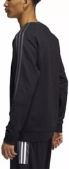 Adidas Men’s 3-Stripe Fleece Crew Neck Sweatshirt Black H09271 Variety Sizes