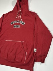 Vintage 90s Triple Five Soul 555 Hoodie Sweatshirt Men XL Red Pullover Y2K Rare