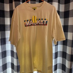 NWT Market Cream, Multi color Logo tee shirt, Size XL