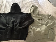 Essentials Fear Of God 2 Pack Hoodies Brand New (black And Oatmeal Colored).