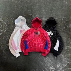 Spider-Man Men’s Full-Zip Mask Hoodie Long-Sleeve Jacket S–2XL – Fast Shiping