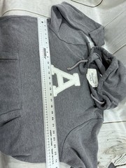 Abercrombie & Fitch Muscle Mens 2XL Hooded Varsity Letter Sweatshirt Gray