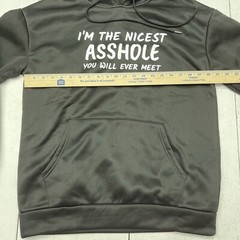Black Funny Slogan Graphic Hooded Sweatshirt Adult Size Medium