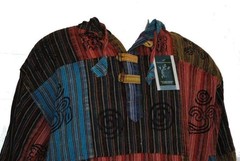 Fair Trade Mens Nepal Hippy Patchwork Cotton Hooded Top Shirt Hoody S M L XL XXL