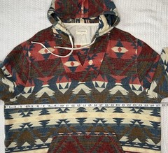 Lucky Brand Hoodie Mens Aztec Geometric Pullover XXL 27” X 30” Sweater Casual