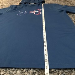 Under Armour Fishing Hoodie Shirt Mens Large Blue Iso Chill Hook Freedom USA