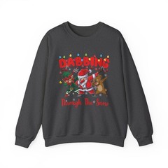 Christmas Sweatshirt – Holiday Apparel Pullover – Dabbing Snowflake Design,
