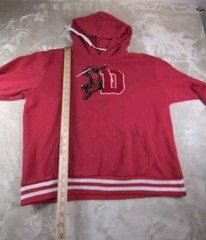 Marvel Deadpool Hoodie – Varsity Letter Embroidered D Sz L Red Kangaroo Pocket