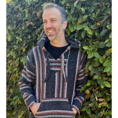 Drug Rug Baja Hoodie | Mexican Poncho with Soft Inner Lining S-XXXL | Charcoal