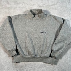 Fear of God Essentials Mock Neck Sweatshirt Gray Logo Pullover Unisex XXS