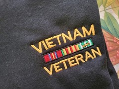 Vietnam veteran embroidered full zip hoodie (black)