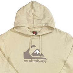Men’s Quicksilver Logo Hoodie Sweatshirt Pullover Fog Brown Size XXL