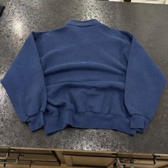 Vintage Jerzees Super Sweats Quarter Zip Mann Mustangs Navy Blue Sweatshirt XL