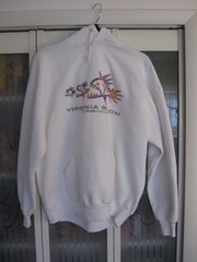 VINTAGE VIRGINIA BEACH HOODIE: FISH EATING FISH: NONE LISTED JERZEES XL