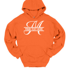 Letter M Monogram Your Text Here Custom Hooded Sweatshirt Funny Humor Hoodie