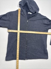 Vince Hoodie Mens X Large XL Blue Full Zip Cotton Rayon Knit Sweater