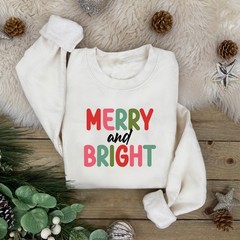 Merry and Bright Family Christmas Jumper | Xmas Sweatshirt | Cute Xmas Jumper