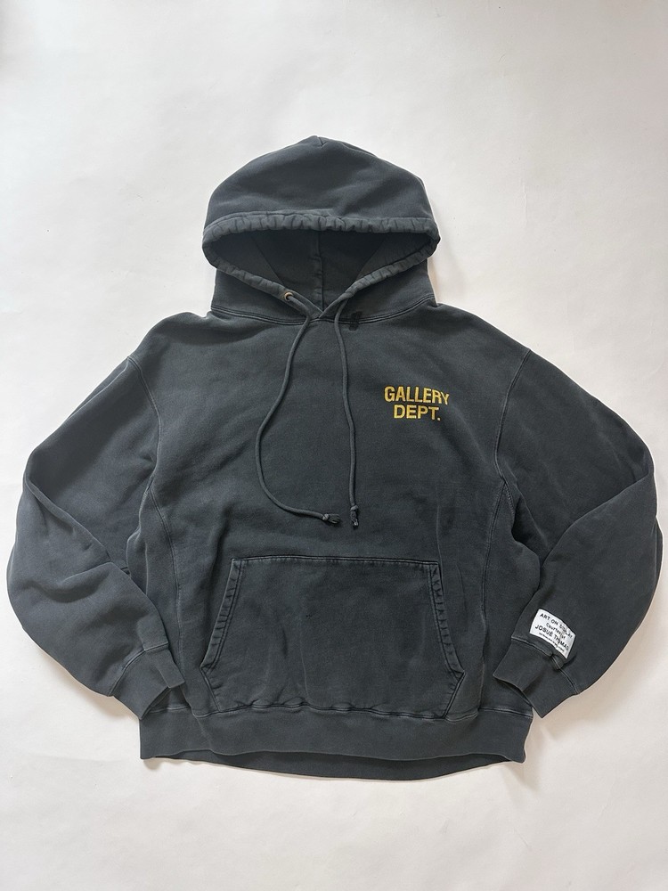 Gallery Dept Washed Black Charcoal Gray Hoodie Hype Streetwear Designer Men’s XL