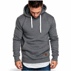 Men Hoodie Casual Hooded Solid Pocket Slim Fit Sweatshirts Pullover Sweater Tops