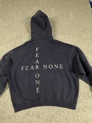 NWOT Streetwear Hoodie Fear One Fear None Premium Heavyweight Size Large Navy