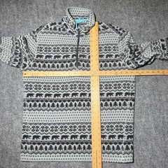 Chubbies Quarter Zip Fleece Pullover Bear Tree AOP Gray Comfort Men Size Small