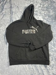 Puma Men’s ESS Camo Graphic Pullover Black Hoodie