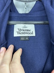 vivienne westwood hoodie zip up mens cotton size XL navy red