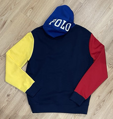 Polo Ralph Lauren Hoodie Sweatshirt Men’s Medium Big Pony Color Block NWT