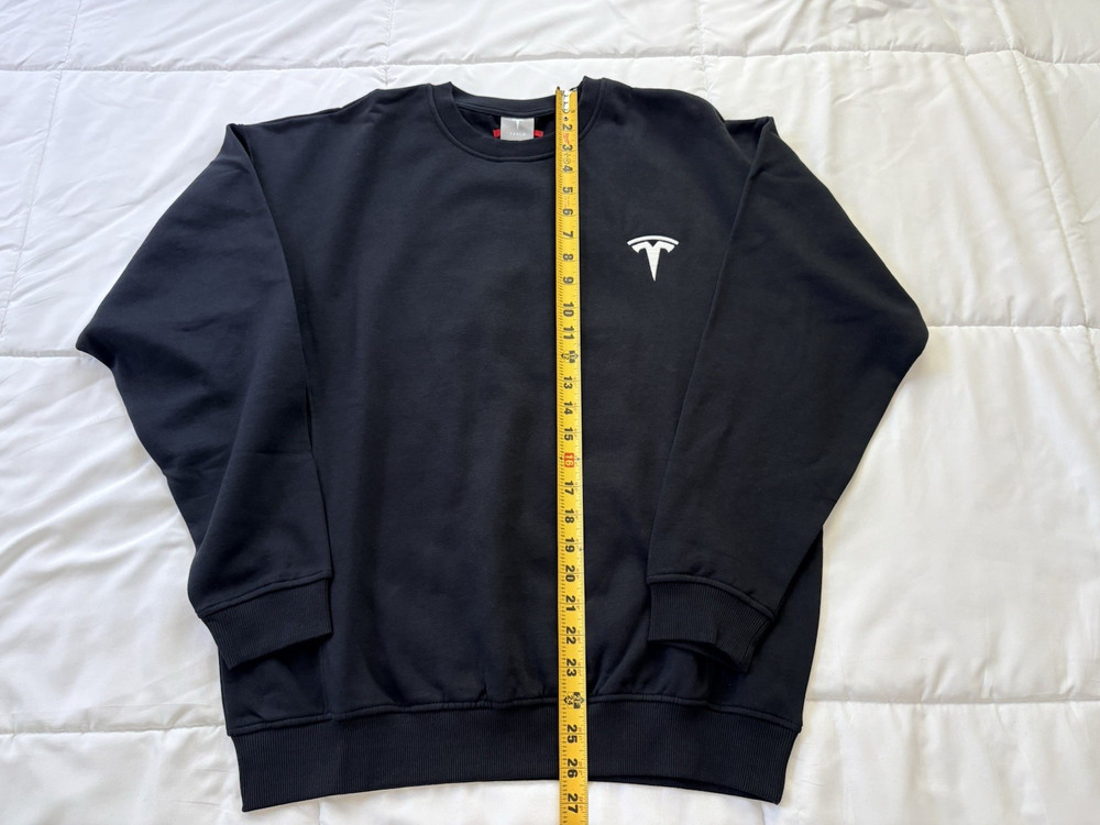 OFFICIAL Black Tesla Men’s Sweatshirt Logo Crewneck Size M Unisex Brand New