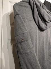 Kaun Hoodie Mens 2XL Charcoal Button Up Hood Fleece Jacket Zip Pockets Lined NWT