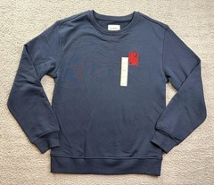 Goodfellow & Co Sweatshirt Mens Small Blue Rose Graphic Fleece Pullover NWT