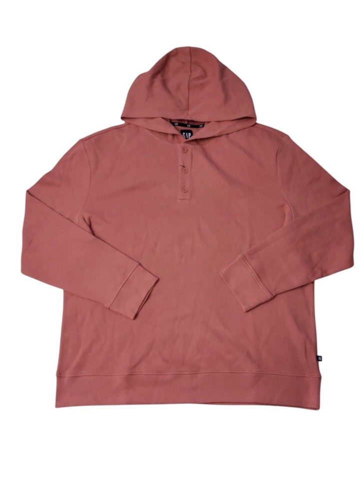 Gap Men’s Relaxed Fit Super Soft Waffle Henley Hoodie Size M