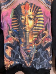 Nobility King Tut Tutankhamen Pharaoh Black Egyptian Sweatshirt L Snakes Unisex
