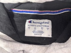 Vtg Champion Burgandy Embroidered Letters Gray Hoodie Sweatshirt Med EUC