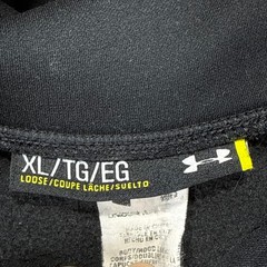 Under Armour Force Barbell Hoodie Mens XL Black Loose Fit Gym Logo Sweatshirt