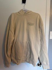 DDE Racing Daily Driven Exotics beige hoodie size large NEW