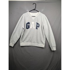GAP Mens Crewneck Sweatshirt Light Heather Grey Logo Pullover Size L