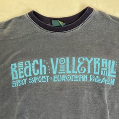 Vintage Spot Sport Beach Volleyball Sweatshirt Mens One Size Blue Fleece Graphic