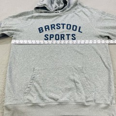 Barstool Sports Hoodie Mens XL Gray Pullover 100% Cotton Kangaroo Pocket Logo
