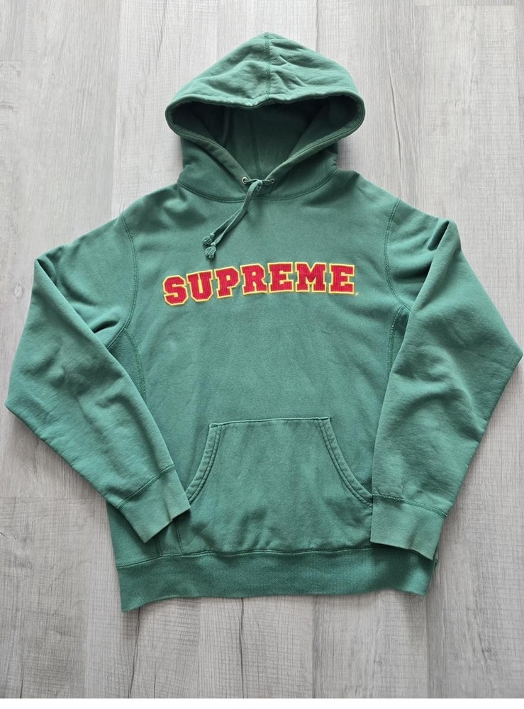 Supreme Green Cord Collegiate Hoodie SS18 size medium