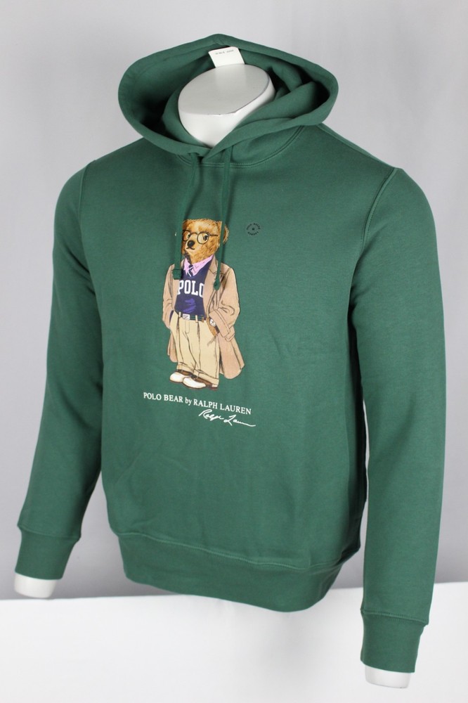 Polo Ralph Lauren Men’s Polo Bear Fleece Hoodie Green Collegiate Bear
