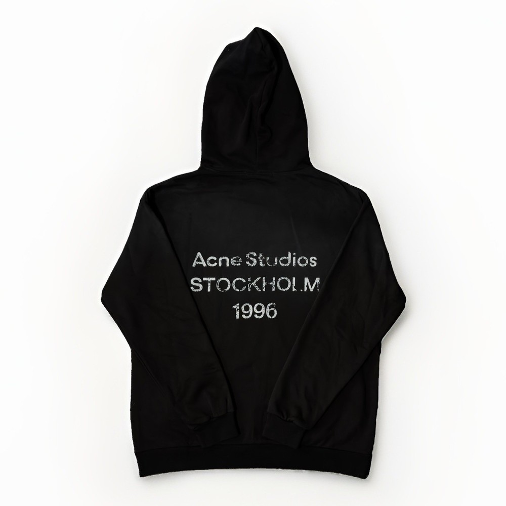 Acne Studios Stockholm 1996 Logo Hoodie Black Pullover Oversized Unisex – Size L
