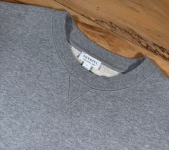 Sunspel England Heather Gray 100% Cotton Classic Loopback Crew Neck Sweatshirt L