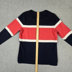 L.L. Bean Sweatshirt Mens Size Medium Pullover Crewneck Stripe Red White Navy