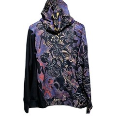 Skeletons Hooded Sweatshirt Size Large With Vibrant Multi-Color Graphic Design