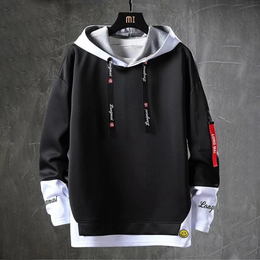 Multi-Color Korean Style Pullover Hoodie College Style Casual Cotton For Men